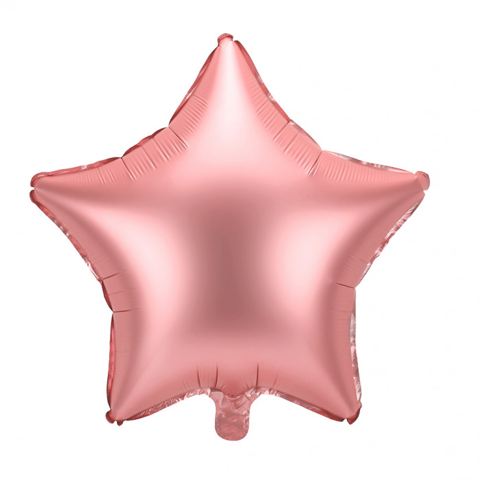 Follija balons Zvaigzne (48cm) rozā zelta