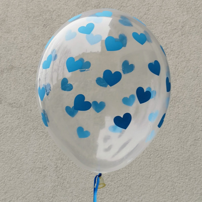 Воздушные шарики с рисунком "СЕРДЕЧКИ"