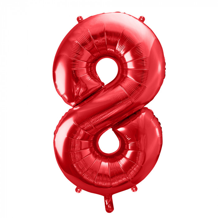 Foil Balloon Number ''8'' (85cm) - Red