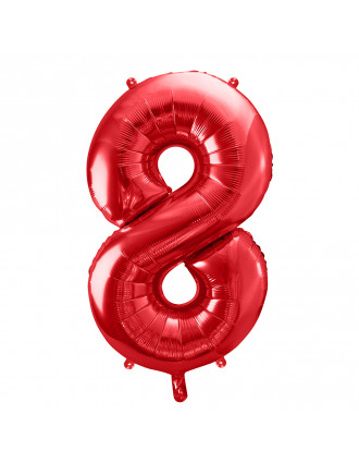 Foil Balloon Number ''8'' (85cm) - Red