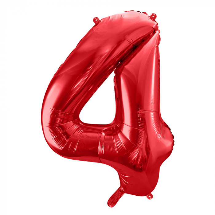 Фольгированный шарик "4" (85см) Красный