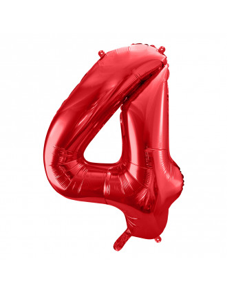 Foil Balloon Number ''4'' (85cm) Red