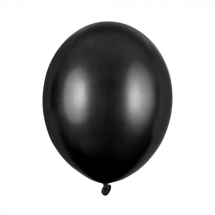 Balloon 30cm, Metallic Black with Helium