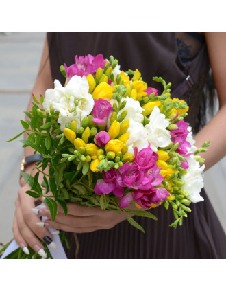 Multicolored Freesias Bouquet