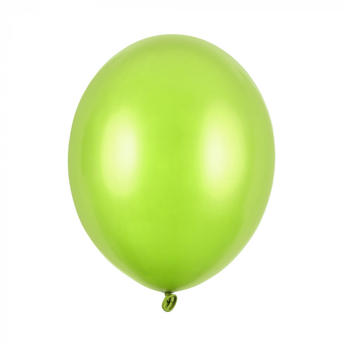 Латексные шары с гелием Металлик Лаймовый зеленый  30 см
