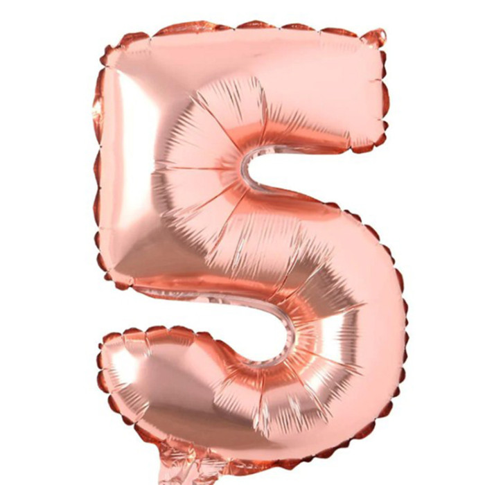 Фольгированный шарик "5" (85см) Розовое золото