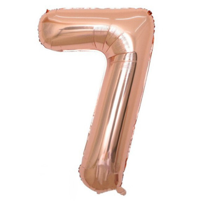 Фольгированный шарик "7" (85см) Розовое золото