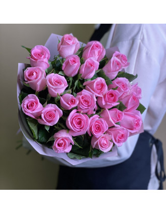 25 Pink roses bouquet  (40/50/60/70cm)